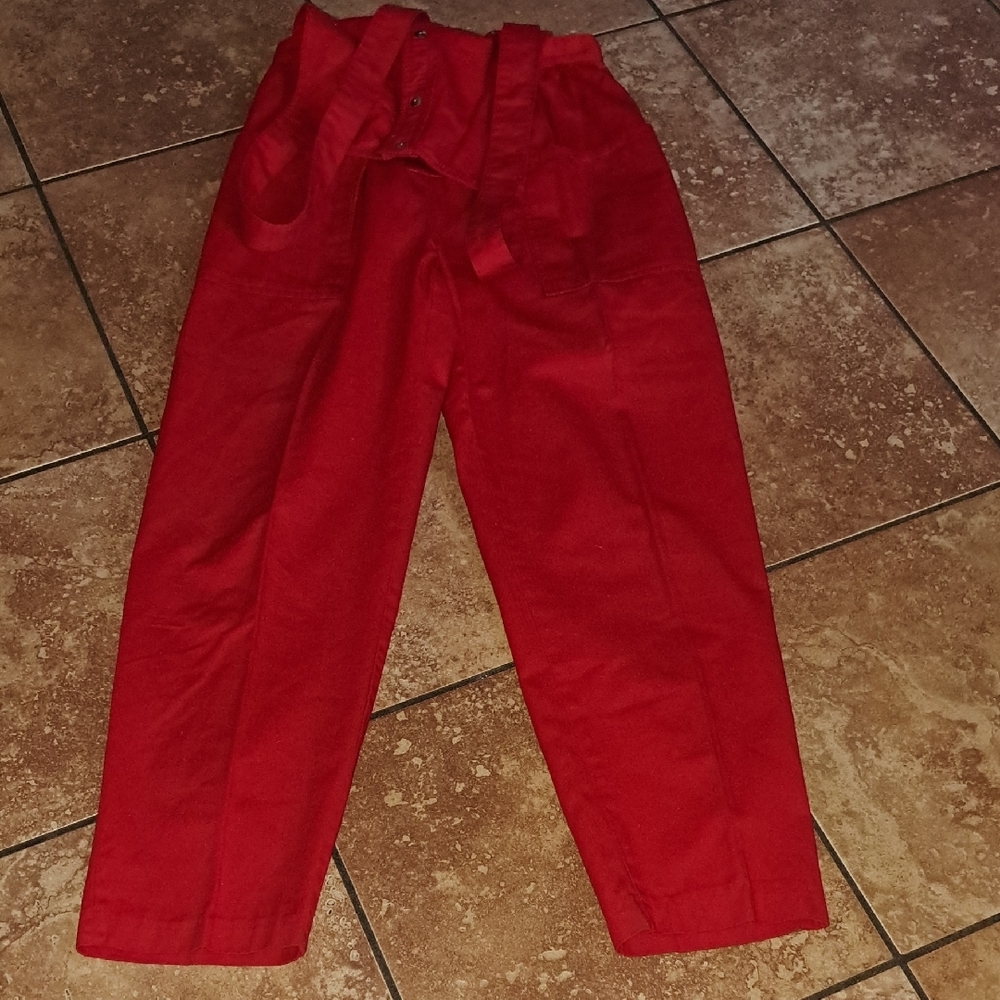 IDEAS Red Button-Up Overalls - Picture 4 of 5